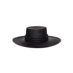 Black Straw Bolero Hat from Wasi in Natural Toquilla Straw for stylish sun protection