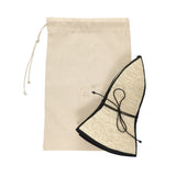 Straw sun hat with drawstring bag, made from natural toquilla straw, named Sandra - Foldable