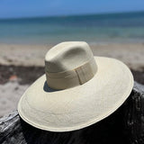 Wide-brimmed straw hat Antibes made of genuine toquilla straw for stylish sun protection