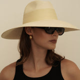 Wide-brimmed toquilla straw sun hat Antibes, a stylish genuine Panama hat