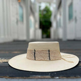 Beige Natural Toquilla Straw Hat with Decorative Band from Toledo Collection