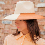 Two-tone straw sun hat Cassis, made from ethically handcrafted Toquilla straw