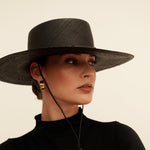 Black Jacaranda wide brim toquilla straw hat, a genuine Panama hat for stylish sun protection