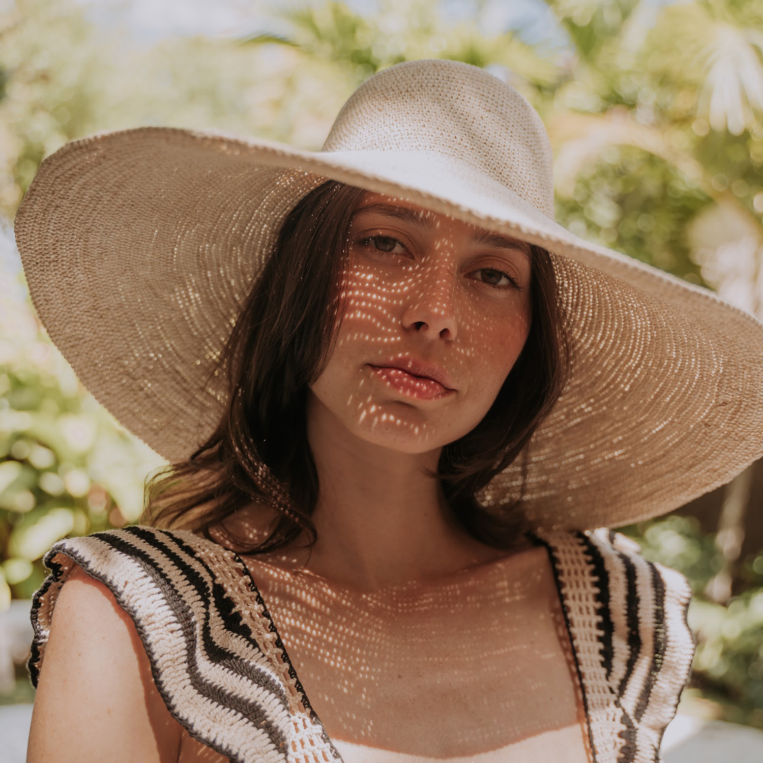 Wide brim packable straw sun hat Verona with an extra wide brim for sun protection