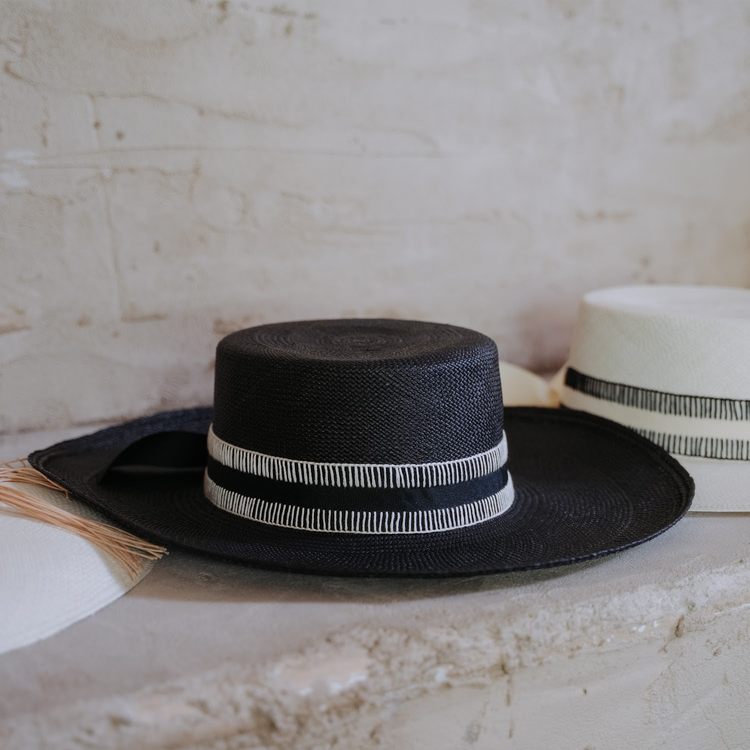 Mia - Hat - Artesano Handcrafted Toquilla Straw Hats Black