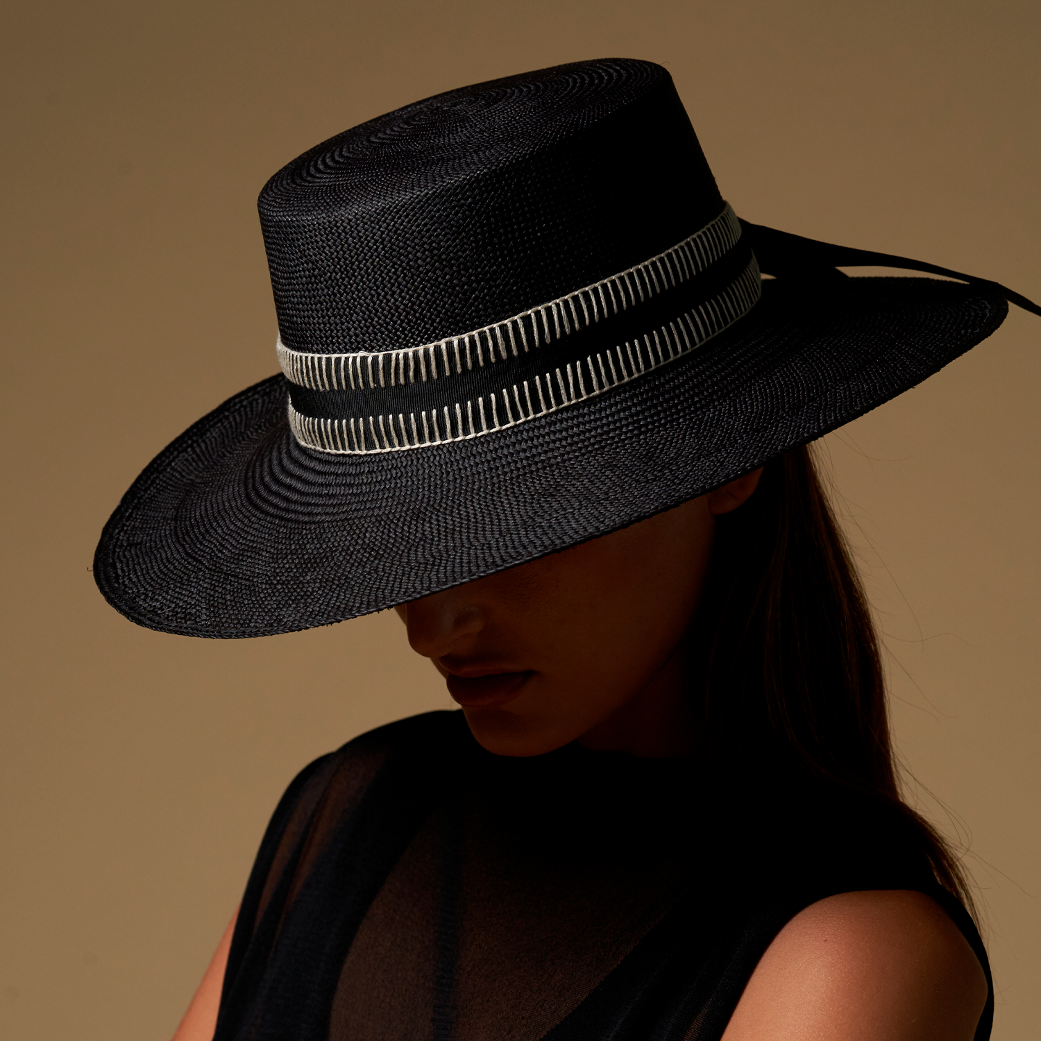Mia - Hat - Artesano Handcrafted Toquilla Straw Hats Black