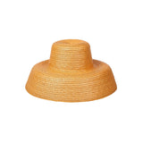 Woven straw sun hat made from natural mocora straw, perfect for sunny days in Bali