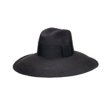 Black wide-brimmed Antibes genuine Panama hat made from sustainable toquilla straw materials