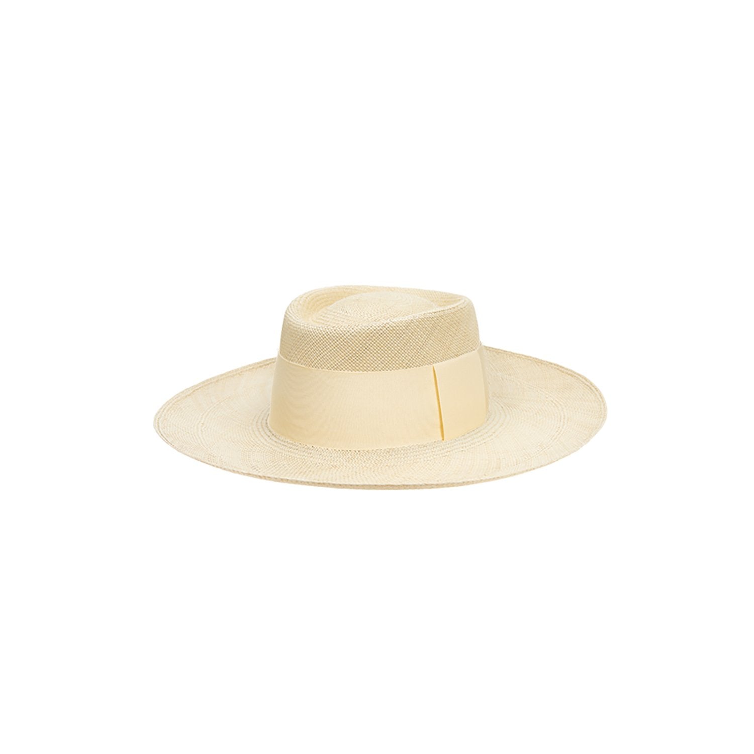 Cream-colored toquilla straw Ibiza Wide Brim hat, a genuine Panama hat for summer style