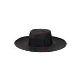 Dark brown Ibiza Wide Brim hat made from toquilla straw with a stylish black band