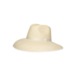 Cream-colored straw sun hat, wide brim design in Anna Visor Hat collection