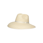 Cream-colored straw sun hat, wide brim design in Anna Visor Hat collection