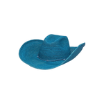 Blue straw cowboy hat made from genuine Toquilla straw in sustainable materials