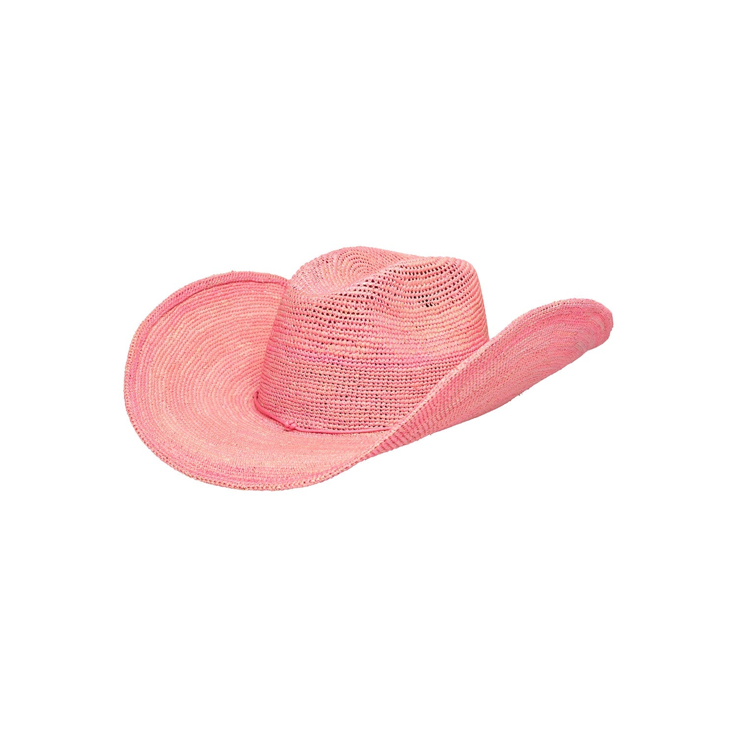 Pink woven cowboy hat made of toquilla straw from sustainable materials, Hacienda - Packable