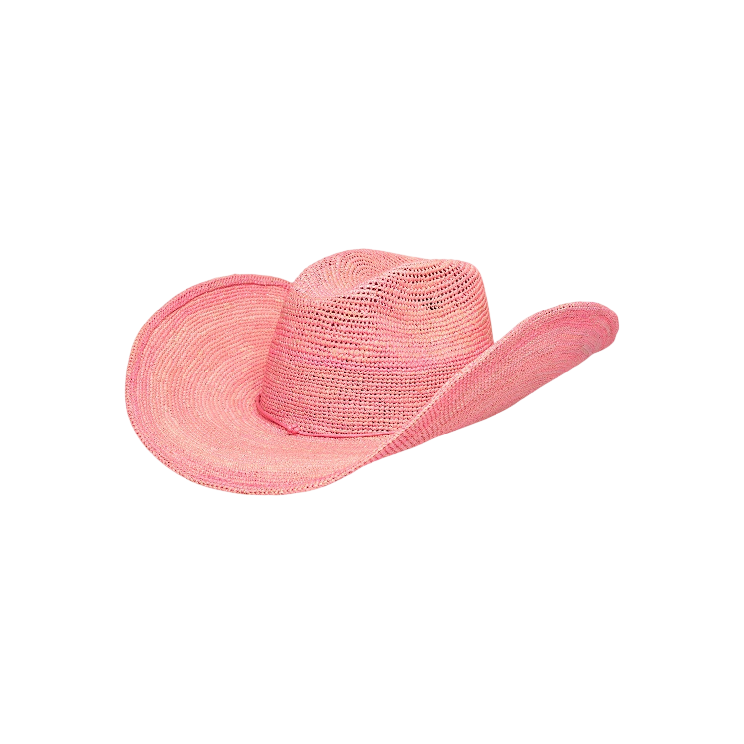 Pink woven cowboy hat made of toquilla straw from sustainable materials, Hacienda - Packable