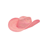 Pink woven cowboy hat made of toquilla straw from sustainable materials, Hacienda - Packable