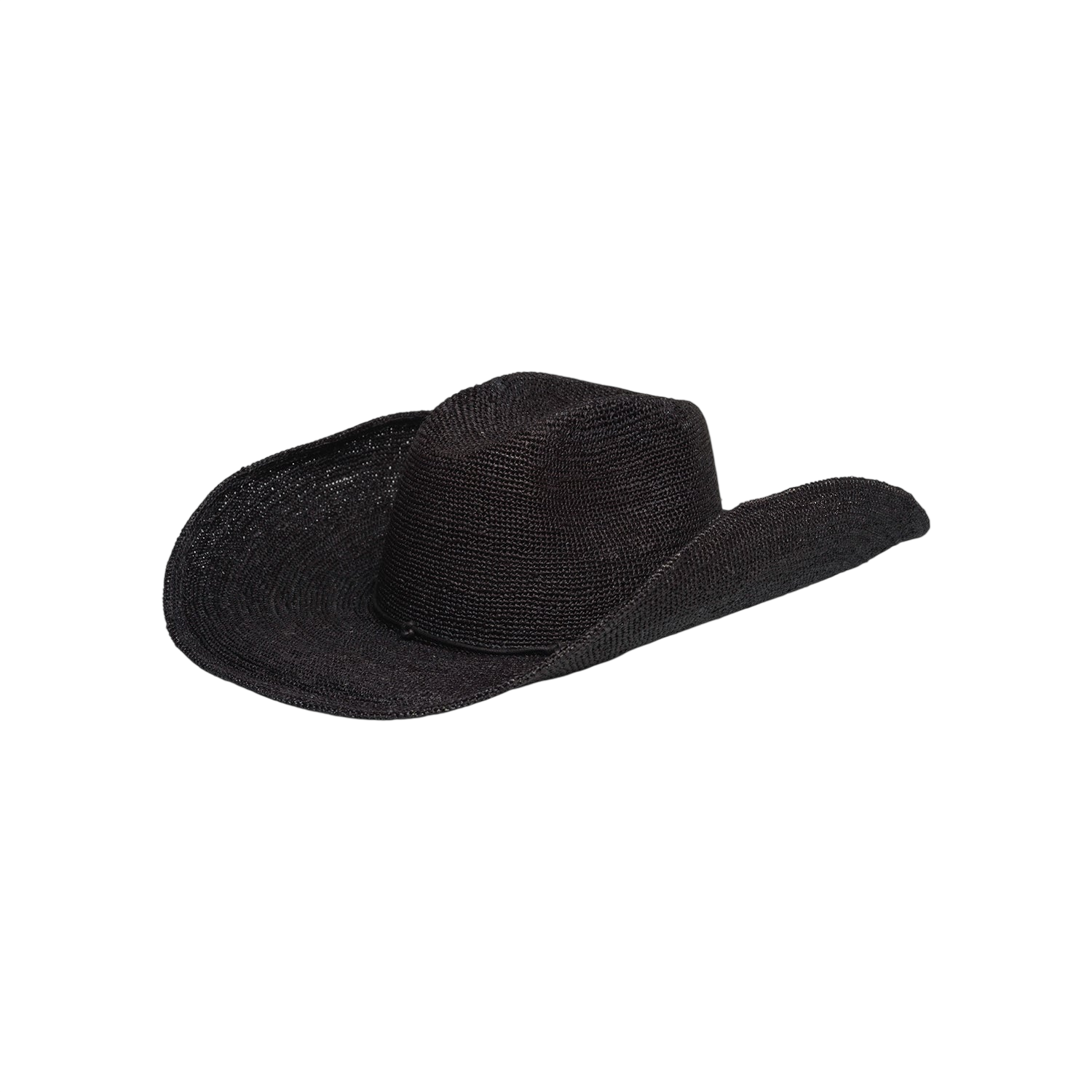 Black woven cowboy hat from Hacienda - Packable, ethically handcrafted with toquilla straw