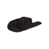 Black woven cowboy hat from Hacienda - Packable, ethically handcrafted with toquilla straw