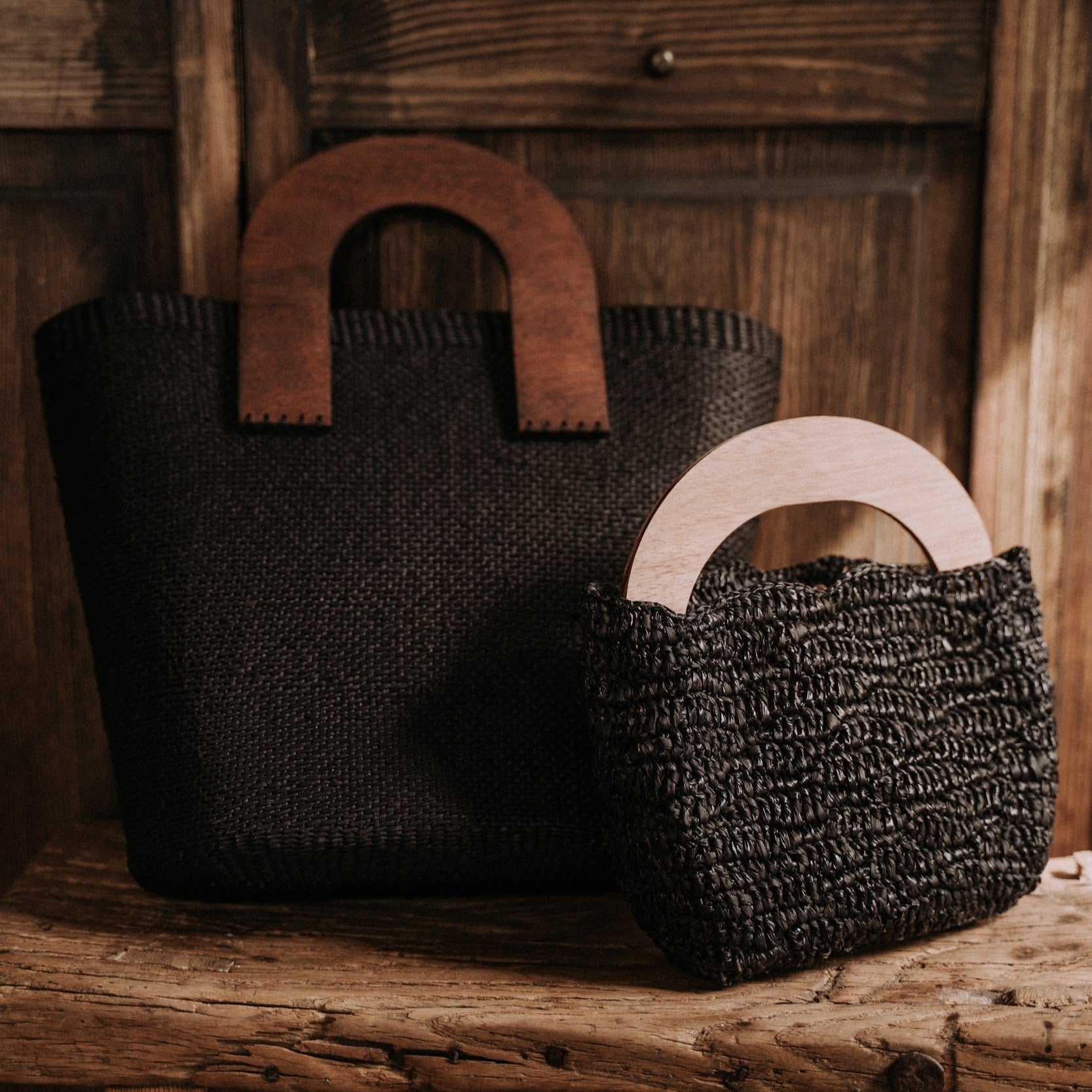 Positano - Small - Bag - Artesano Handcrafted Toquilla Straw Hats Black