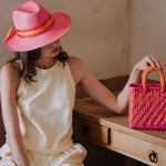 Bella - Hat - Artesano Handcrafted Toquilla Straw Hats Pink