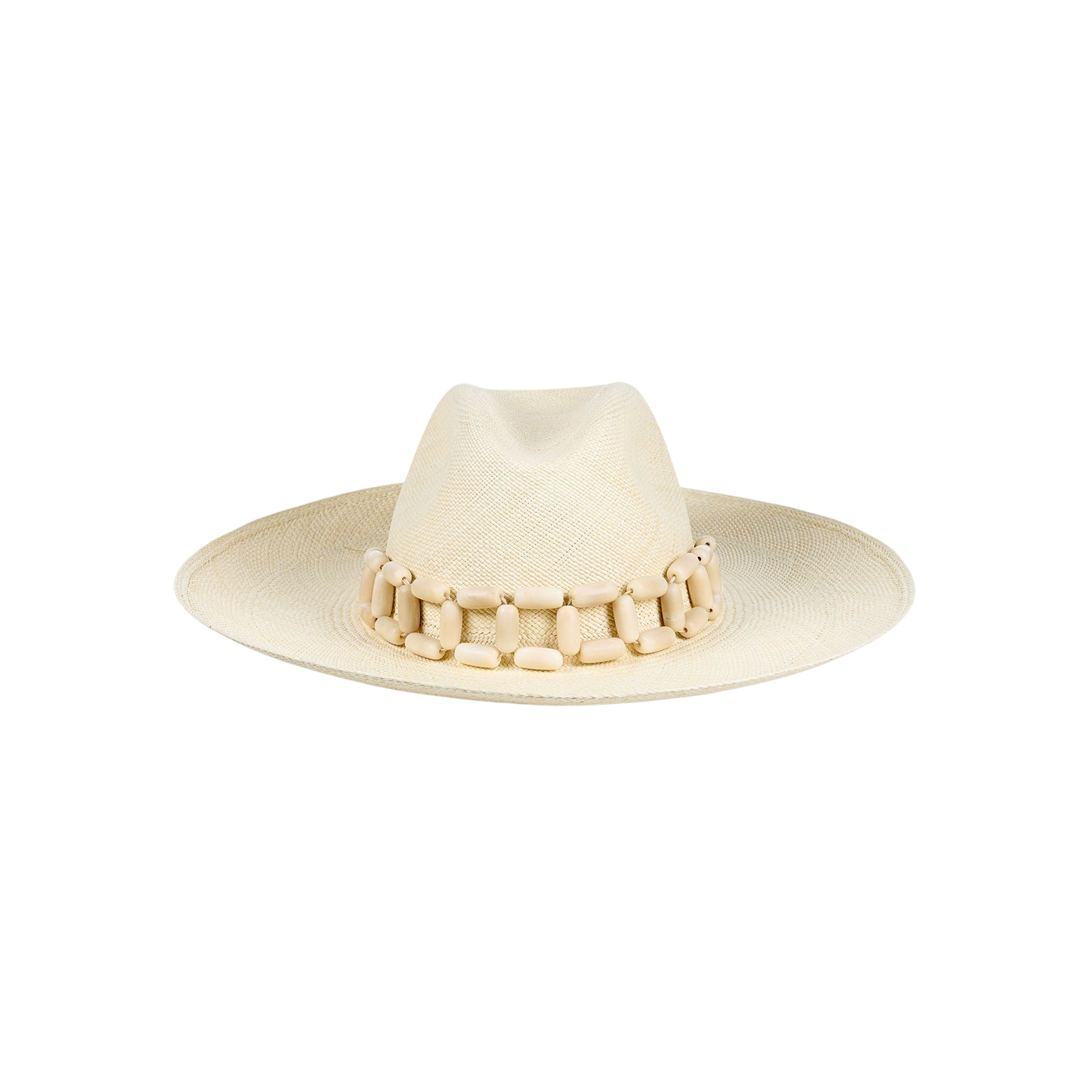 Beaded straw hat from Ine made with toquilla straw and sustainable materials