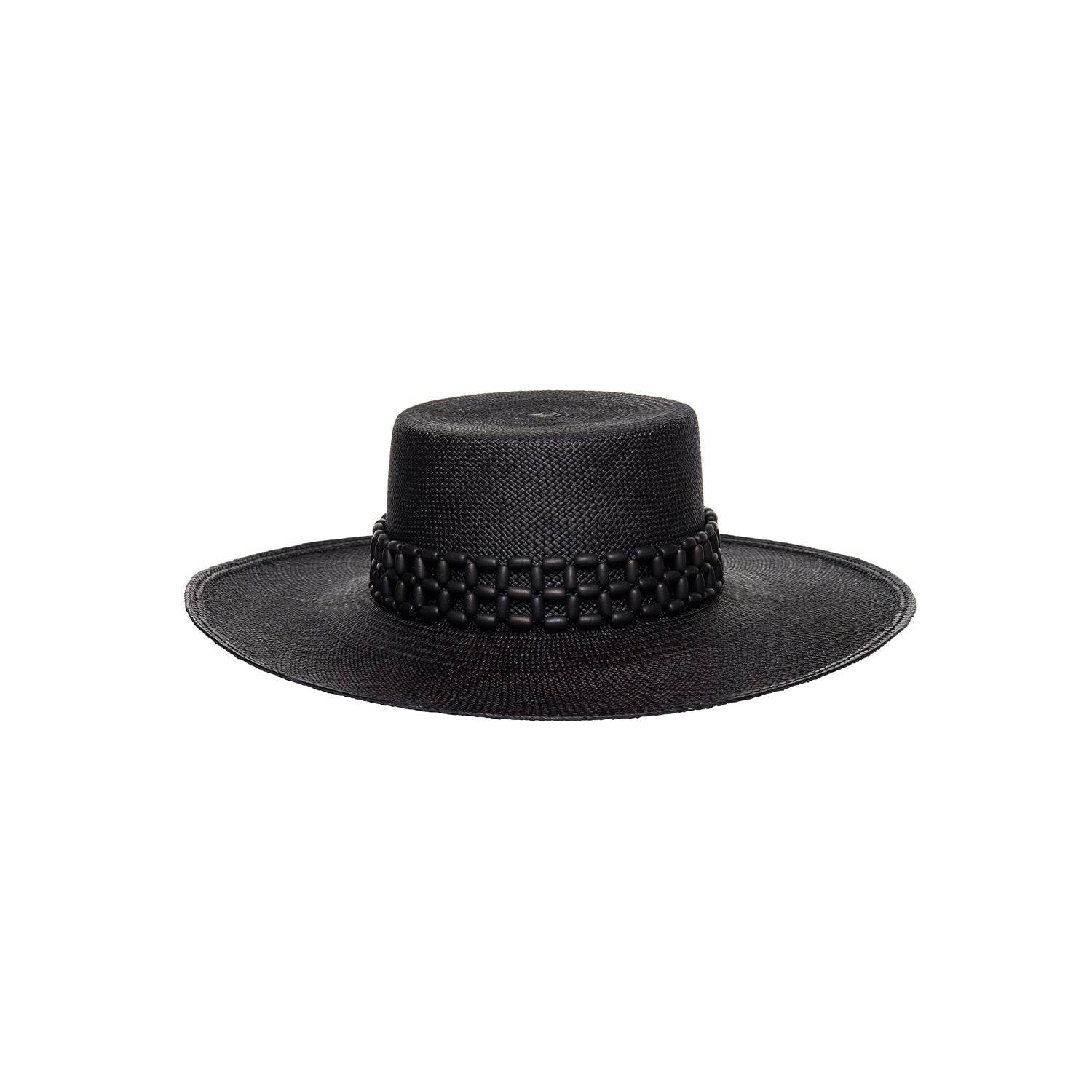 Black Straw Bolero Hat from Wasi in Natural Toquilla Straw for stylish sun protection