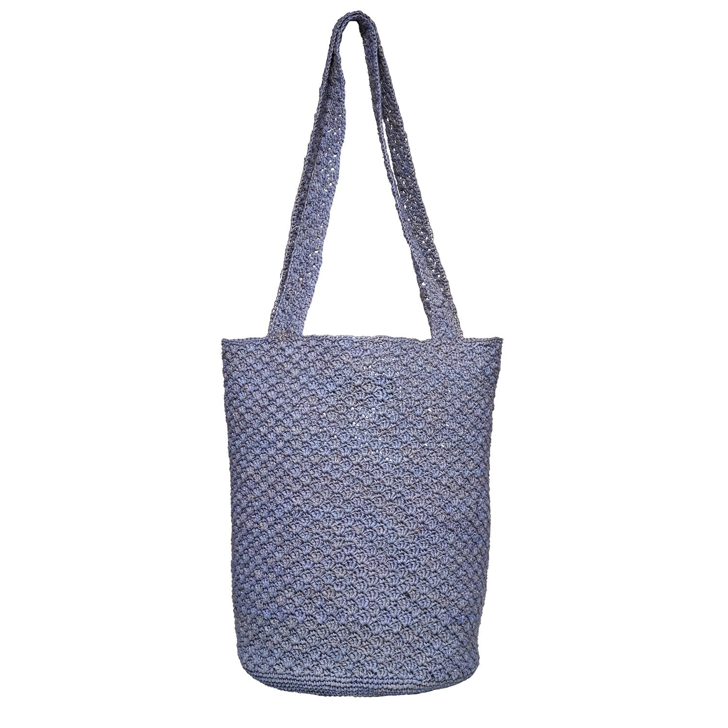 Gray crocheted tote bag Kai Bag made with toquilla straw for stylish convenience