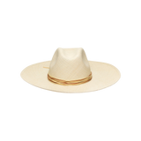 Beige Toquilla straw hat with brown band, a genuine Panama hat made from sustainable materials