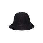 Black woven sun hat made from natural toquilla straw, perfect for stylish summer days