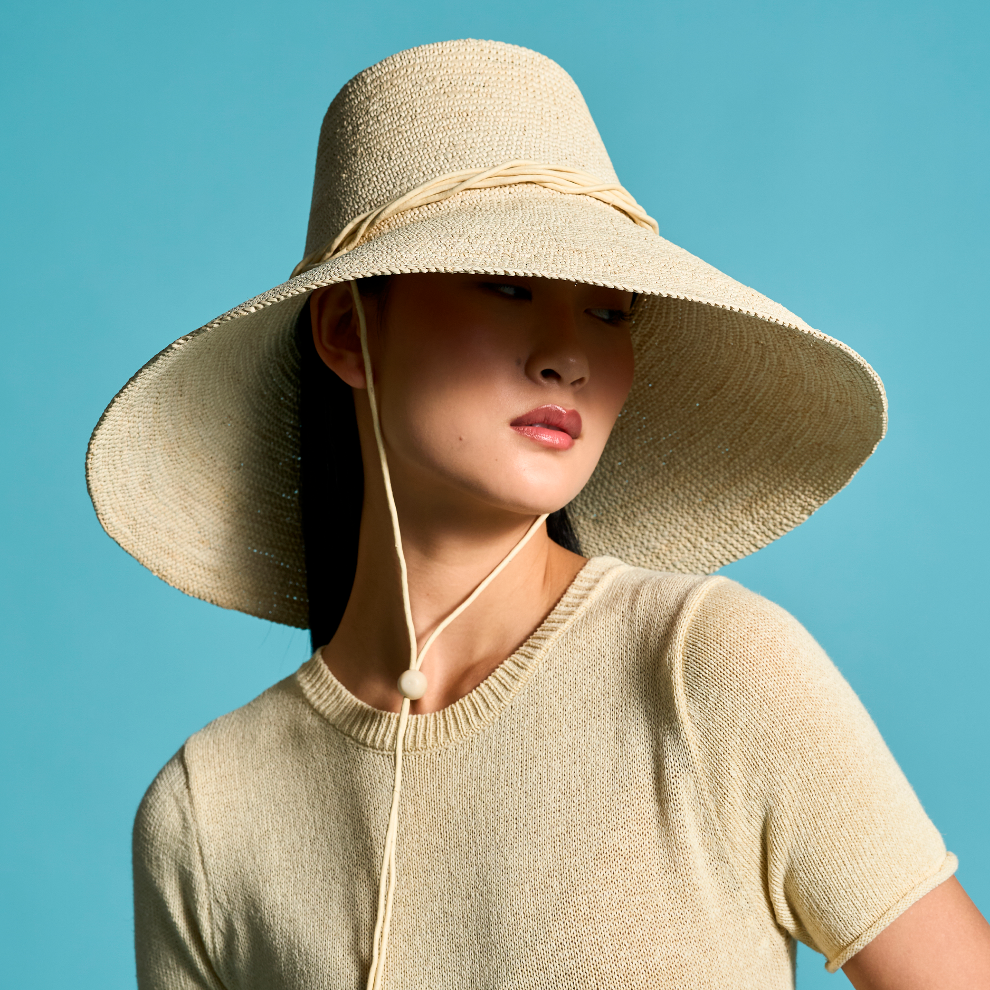 Madalena - Packable Extra Wide Brim Cord Chin Strap Toquilla Straw Madalena - Packable Extra Wide Brim Cord Chin Strap Toquilla Straw