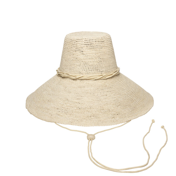 Madalena - Packable Extra Wide Brim Cord Chin Strap Toquilla Straw Madalena - Packable Extra Wide Brim Cord Chin Strap Toquilla Straw