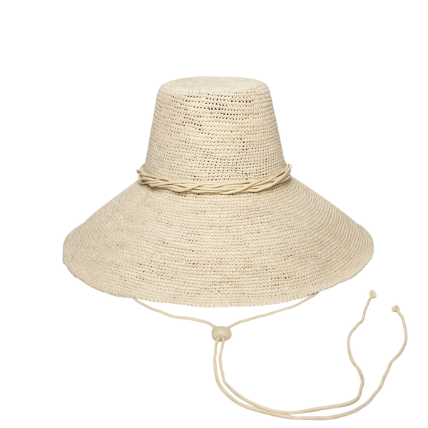 Madalena - Packable Extra Wide Brim Cord Chin Strap Toquilla Straw
