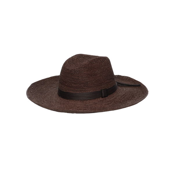Isabella - Packable Wide Brim Cord Panama Toquilla Straw Hat