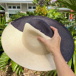 Urus Wide Brim Two-Tone Toquilla Straw Sun Hat for stylish sun protection