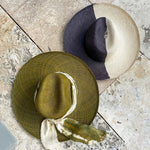 Two-tone Toquilla Straw Urus Wide Brim hats displayed together for stylish sun protection