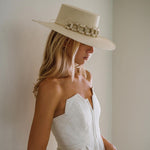 Elegant Ayabe toquilla straw hat with a beaded band made from sustainable materials