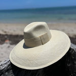 Wide-brimmed straw hat Antibes made of genuine toquilla straw for stylish sun protection