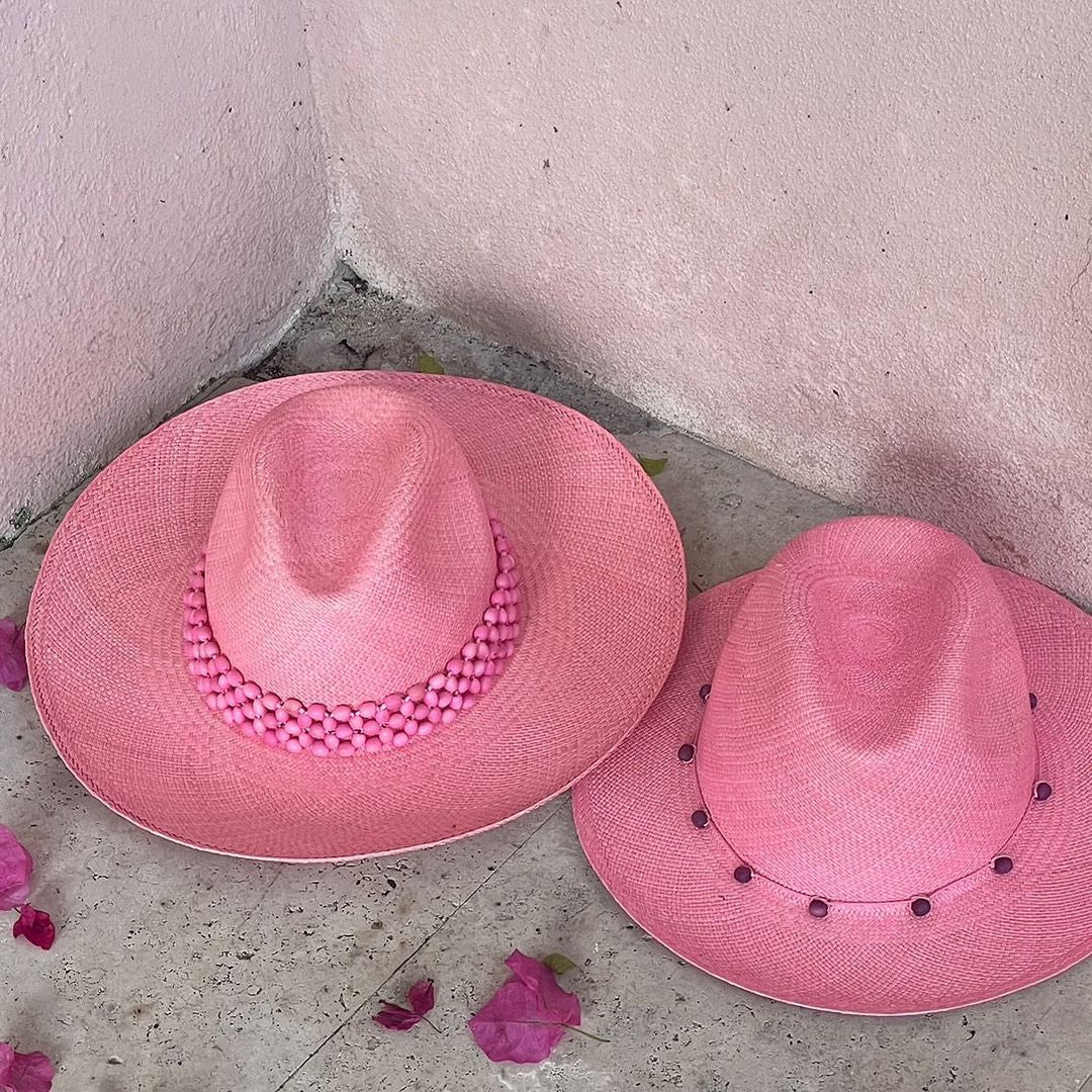 Wasi - Clasico - Hat - Artesano Handcrafted Toquilla Straw Hats Pink