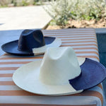 Two-toned Toquilla straw fedora hats from Cassis made with sustainable materials
