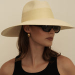 Wide-brimmed toquilla straw sun hat Antibes, a stylish genuine Panama hat