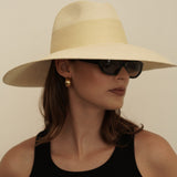 Wide-brimmed toquilla straw sun hat Antibes, a stylish genuine Panama hat