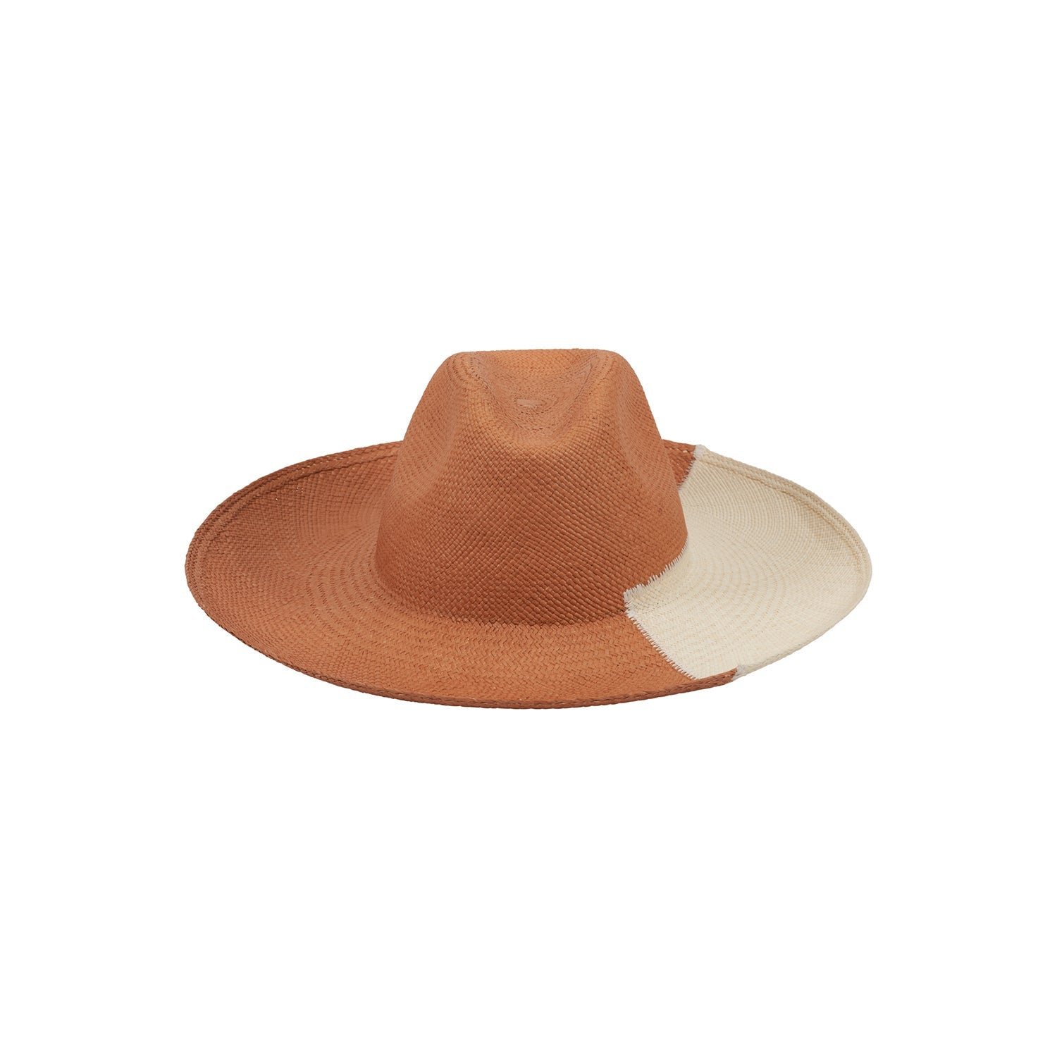 Two-tone straw fedora Cassis made from toquilla straw, an ethically handcrafted genuine Panama hat