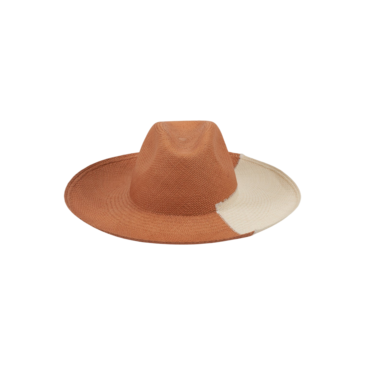 Two-tone straw fedora Cassis made from toquilla straw, an ethically handcrafted genuine Panama hat