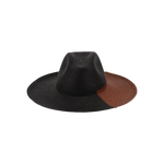 Two-tone straw fedora named Cassis, made from ethically handcrafted Toquilla straw