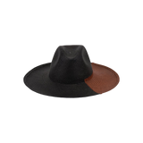 Two-tone straw fedora named Cassis, made from ethically handcrafted Toquilla straw