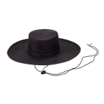 Black straw bolero hat named Jacaranda, a genuine Panama hat with a wide brim