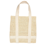 Woven Nativa tote bag with canvas straps made from natural toquilla straw