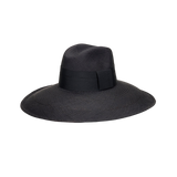 Black wide-brimmed Antibes genuine Panama hat made from sustainable toquilla straw materials