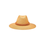 Peoni Wide Brim Genuine Panama Hat in Toquilla Straw with Beaded Band Detail