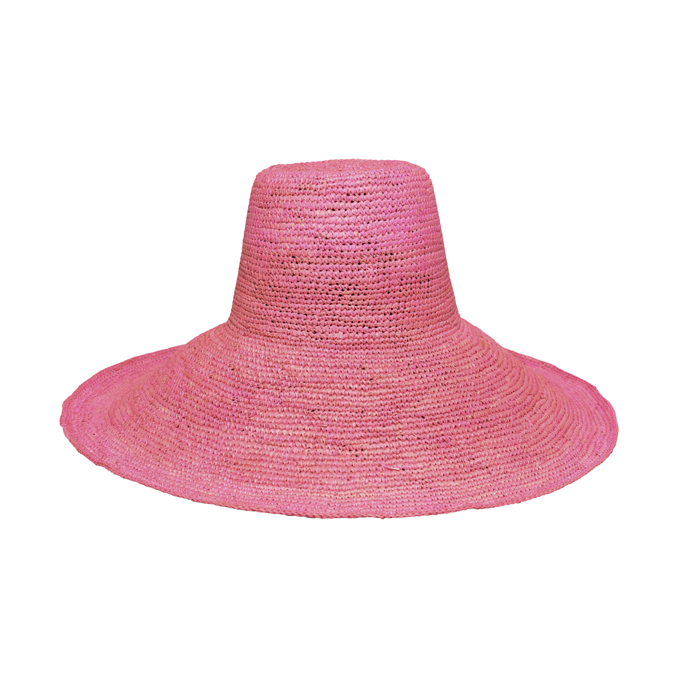 Pink woven sun hat from Verona, featuring an extra wide brim and packable design